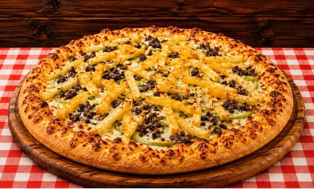Small Cheeseburger & Fries Pizza 10(Greek Style).