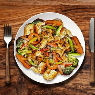 Grilled Shrimp Stir-Fry (Dinner)